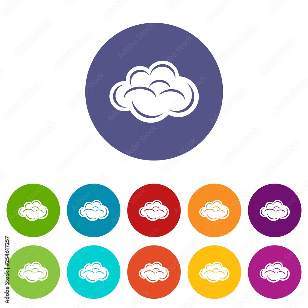 Poster internet cloud icons color set vector for any web design on white background