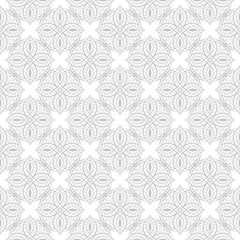 Gray and white seamless print. Geometric pattern in oriental indian style