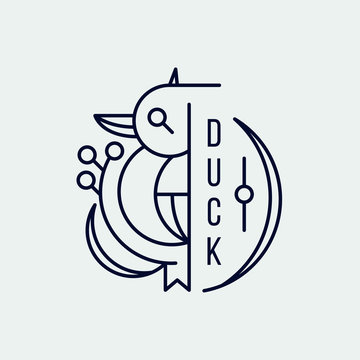 recommend clip art: Duck line art design, hand drawn minimalism style vector illustration - King of the Bush Presentation
