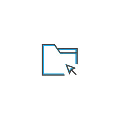 Folder icon design. Interaction icon line vector illustration