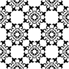 Seamless background. Black geometric print on white background