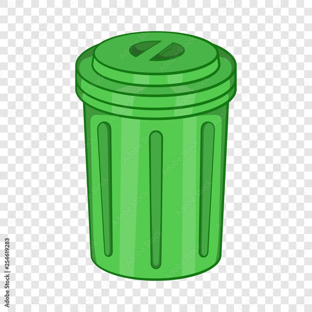 Poster trash can icon in cartoon style isolated on background for any web design