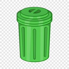 Trash can icon in cartoon style isolated on background for any web design 