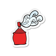 sticker of a cartoon spray can
