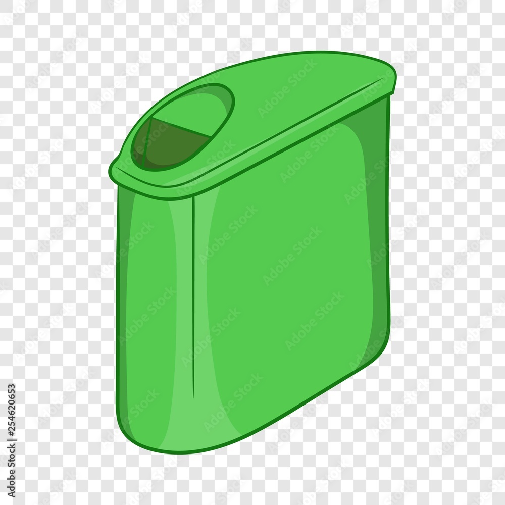 Poster trash can with lid icon in cartoon style isolated on background for any web design