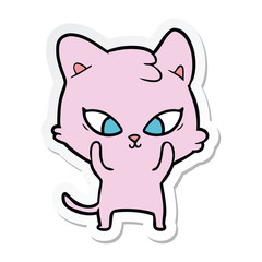 Fototapeta premium sticker of a cute cartoon cat