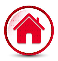 Home icon misty frozen red round button