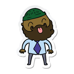 sticker of a man with beard with hat and shirt