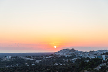 Ostuni panoramaat sunset, Puglia, Italy