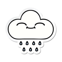 sticker of a cute cartoon rain cloud