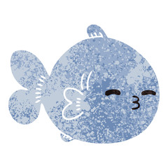 quirky retro illustration style cartoon fish