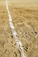 グラウンドの白線