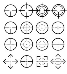 Different icon set of targets and destination. Target and aim, targeting and aiming. Different icon set of targets and destination.