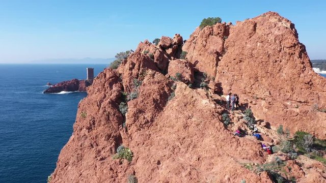 Aerial view of cap Esterel on French Riviera, between Cannes and Saint Raphael,