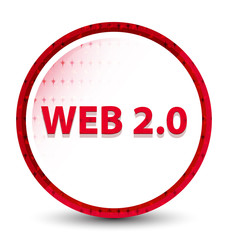 Web 2.0 misty frozen red round button