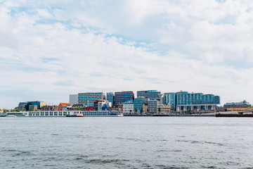 Panoramic view of Amsterdam from the boat