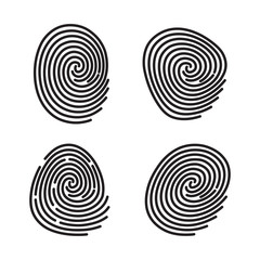 Unique Fingerprint or Thumbprint Sign Vector Icon Isolated
