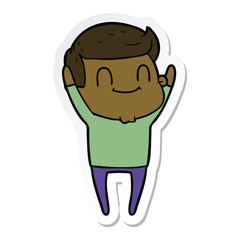 sticker of a cartoon friendly man
