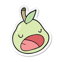 sticker of a cartoon pear