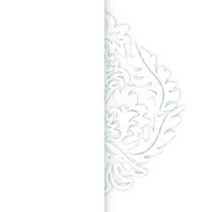 Damask wallpaper pattern. Vector vintage pattern. White ornament.