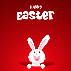 Rabbit and eggs in Easter day.Bunny Ears Vector