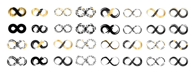 Black Brush Stroke Infinity, Eternity or Moebius Vector Symbol