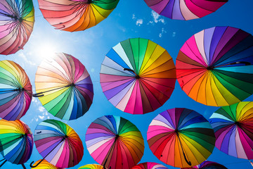 Rainbow umbrella colorful rainbow