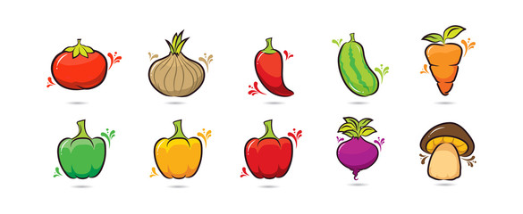 Cartoon happy fresh vegetables