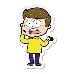 sticker of a cartoon shocked man