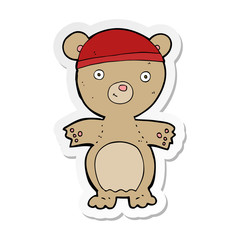 sticker of a cartoon teddy bear