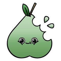 gradient shaded cartoon pear