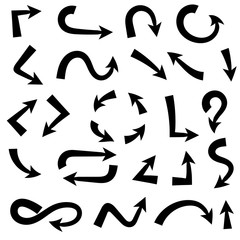 Black bold arrows. Set of symbols