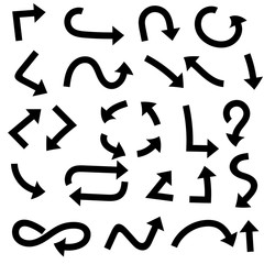 Black bold arrows. Set of symbols