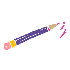 cartoon doodle of a coloured pencil