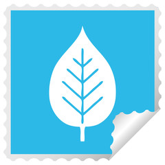 square peeling sticker cartoon green leaf
