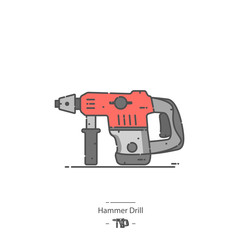 Hammer drill - Line color icon