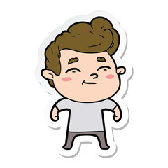 Obraz premium sticker of a happy cartoon man
