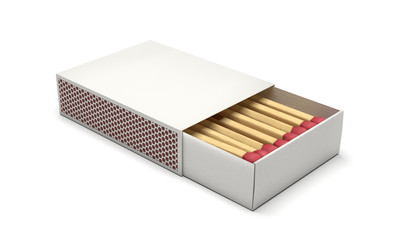 Box of matches. Blank package. 3d rendering illustration