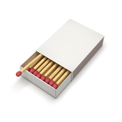 Box of matches. Blank package. 3d rendering illustration