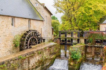 Old mill with water wheel in Bayeux Normandy France  © Geert