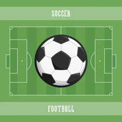 Soccer ball and field.