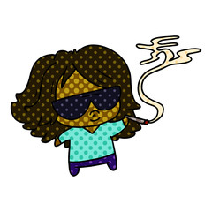 cartoon cute kawaii smoking a joint