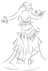 belly dancer dancing, illustration vector