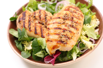 grilled chicken fillet and lettuce