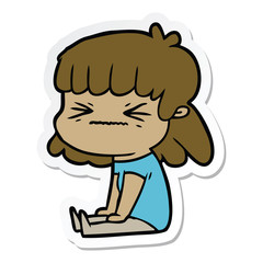 sticker of a cartoon woman