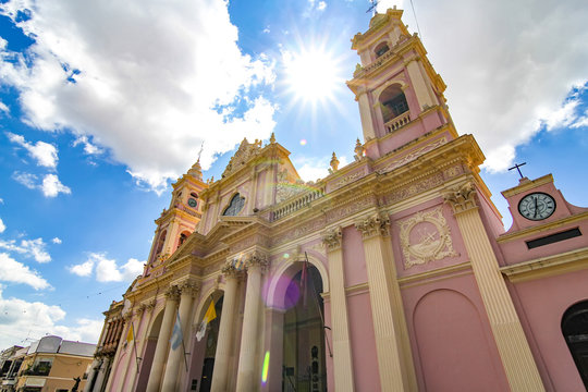 View on the Cathedral Basilica of Salta, Argentina