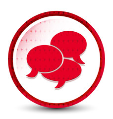 Comments icon misty frozen red round button