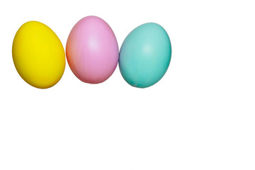 colorful eggs blue yellow pink for easter holiday