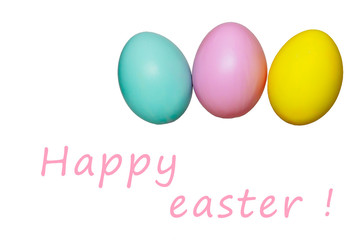 colorful eggs blue yellow pink for easter holiday