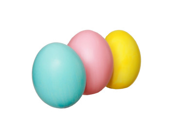 colorful eggs blue yellow pink for easter holiday